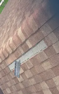 Close-up of repaired roof section in Hillsborough County