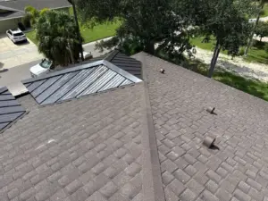 Underlayment and decking prep during roof replacement in Clearwater