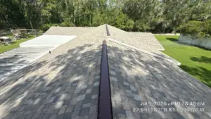 Tear-off stage of a roof replacement job in Polk County, FL
