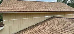 Tie-in area of a completed roof repair in Hillsborough County