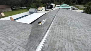 Close-up of roof flashing repair completed in Seffner, FL