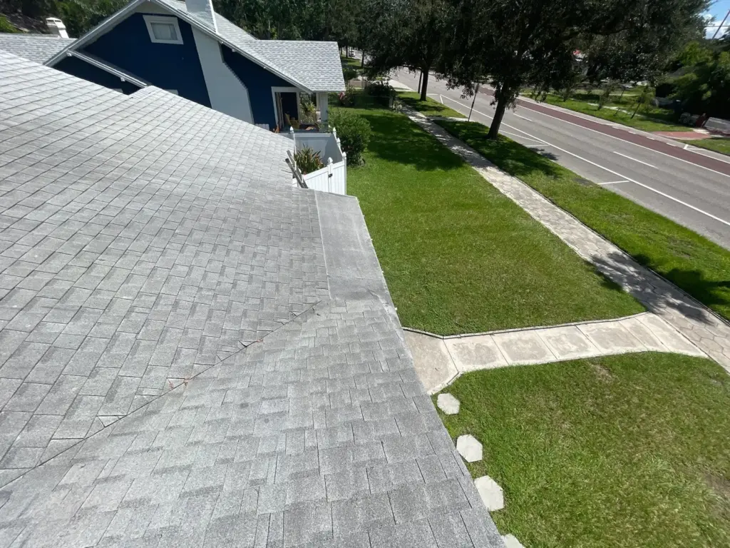 Roof replacement in progress on a St. Petersburg home