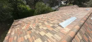 Close-up of finished tile roof installation in Valrico, FL