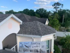 New shingles being installed during a Hillsborough County roof replacement