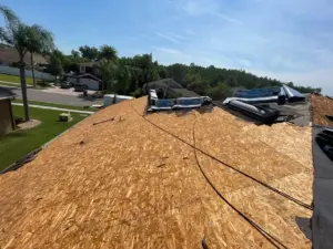 New underlayment going down during a Hillsborough County roof replacement