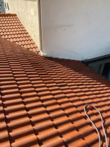 Close-up of a repaired roof section in Hillsborough County