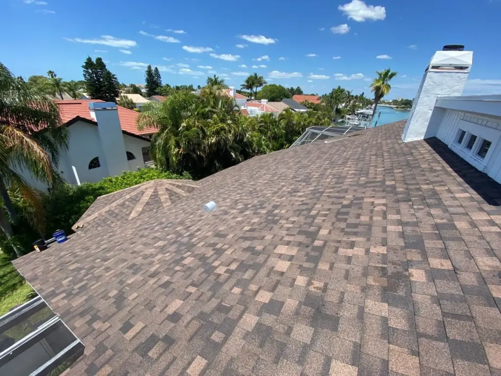 Tear-off in progress during a roof replacement in St. Petersburg, FL