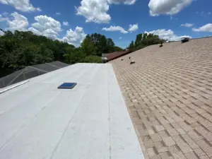 Completed roofline after roof replacement job in Hillsborough County