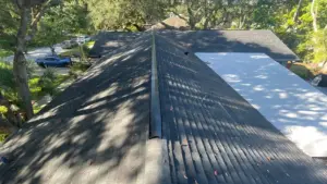 New underlayment being installed on a Hillsborough County roof replacement