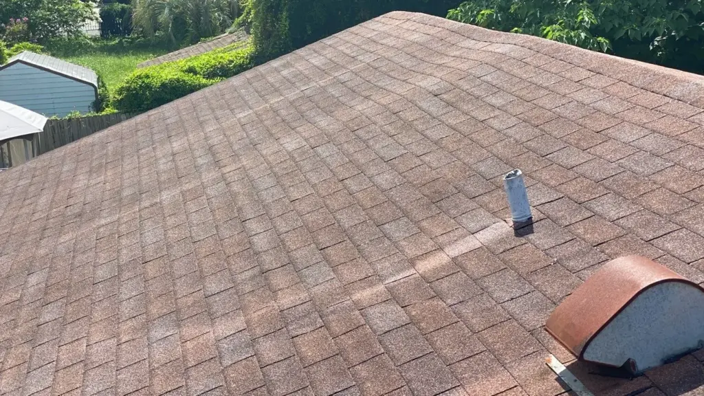 Tear-off in progress during a roof replacement in Hillsborough County, FL