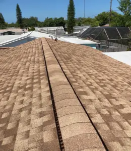 Finished shingle roof after a roof replacement in Pasco County