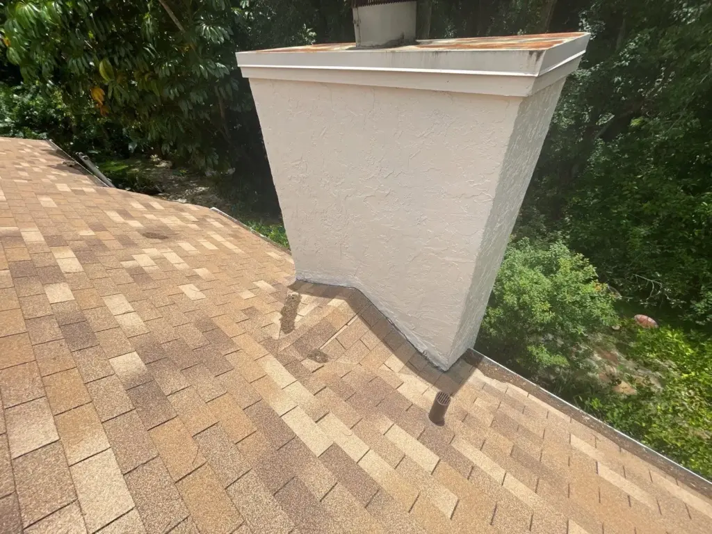 Crew performing roof repair work on a home in Hillsborough County, FL