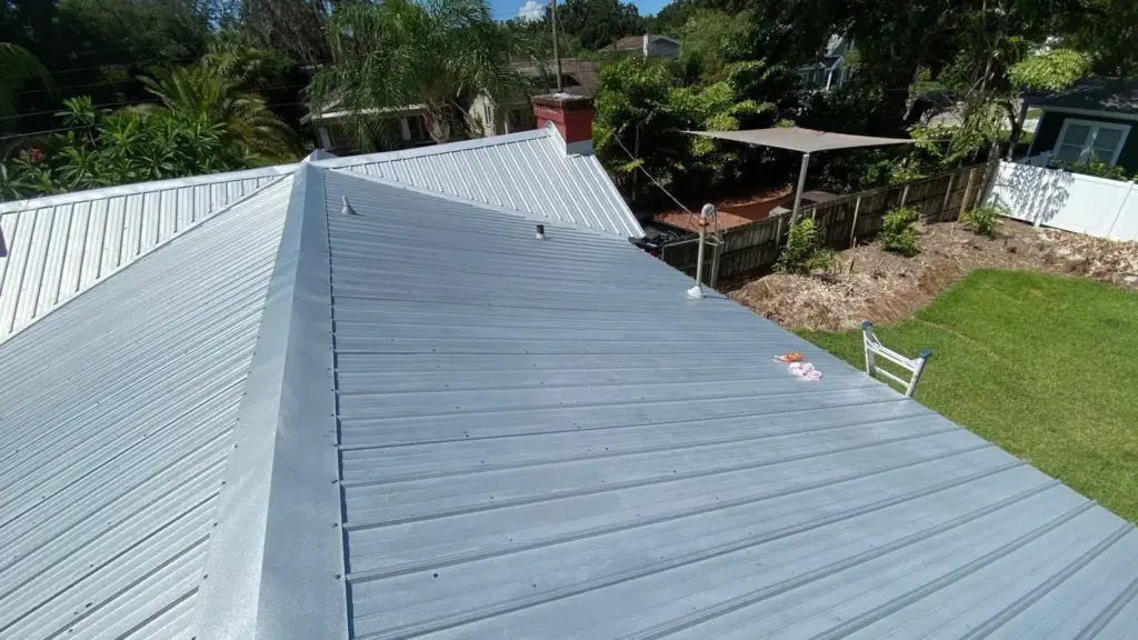 Torn-off roof deck during a roof replacement in Hillsborough County, FL