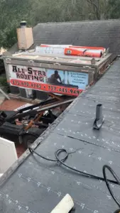 Finished roof replacement with squared ridge lines in Hillsborough County