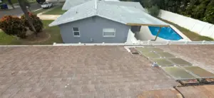 Deck inspection underway on a Clearwater roof replacement job
