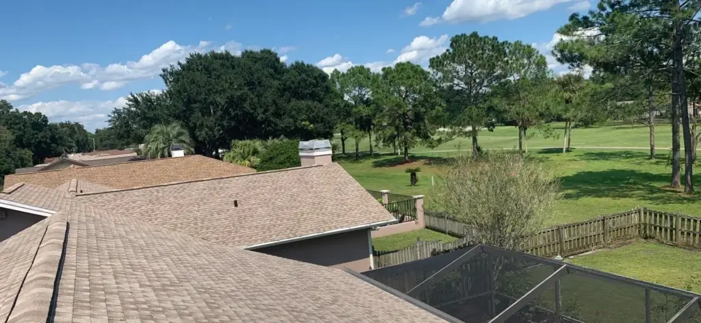 Torn-off roof deck during a roof replacement in Hillsborough County, FL
