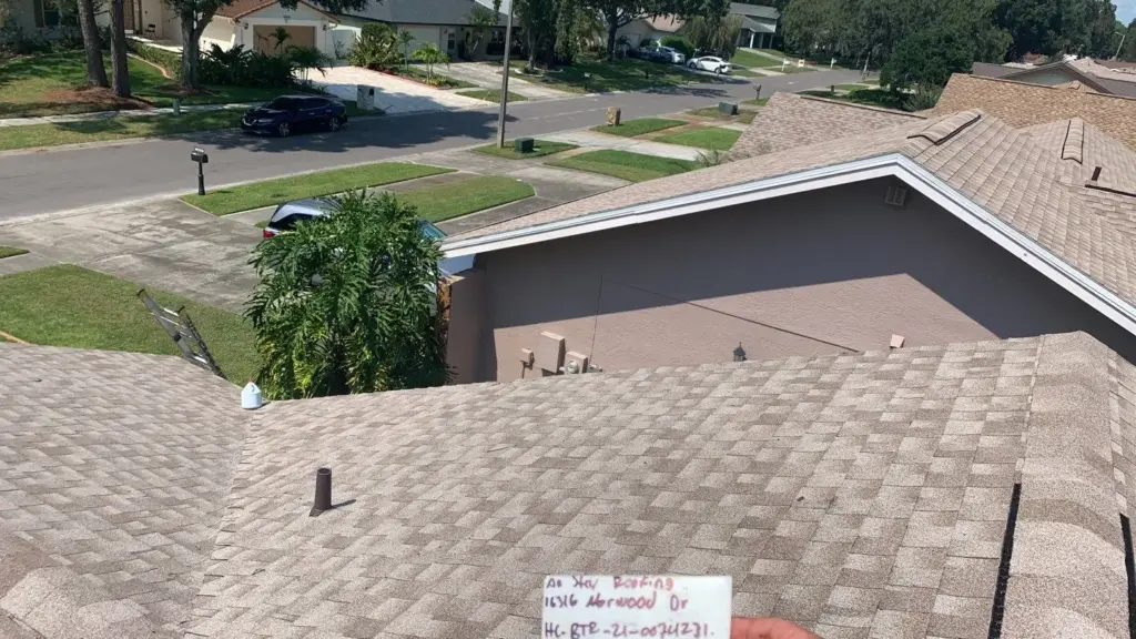 Torn-off roof deck during a roof replacement in Hillsborough County, FL