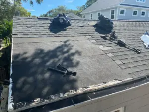 New underlayment being installed on a Hillsborough County roof replacement