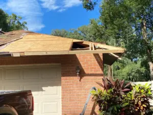 Completed roof replacement on a Hillsborough County home with new ridge and drip edge