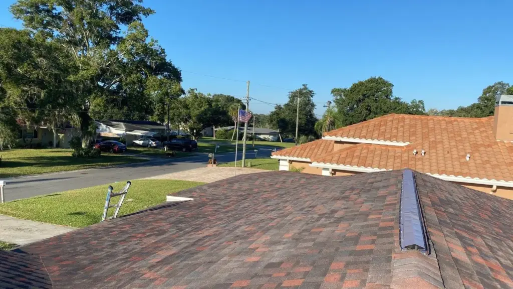 Old roofing stripped during a roof replacement in Clearwater, FL
