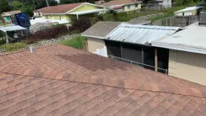Underlayment and flashing installed during roof replacement in Hillsborough County