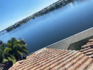 Close-up of new flashing installed during a roof repair in Riverview, FL