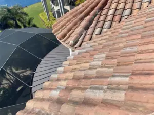 Finished roof repair section on a home in Riverview, FL