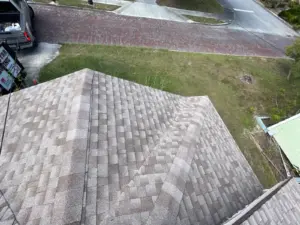 Exposed roof deck before new installation, Polk County roof replacement