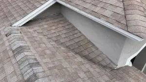 Close-up of repaired roof section during Riverview roof repair job