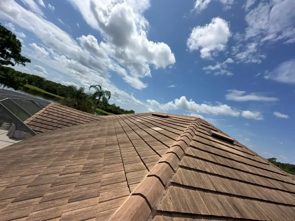 Crew inspecting roof during repair job in Hillsborough County