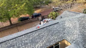 Flashing detail work on a completed roof replacement in St. Petersburg