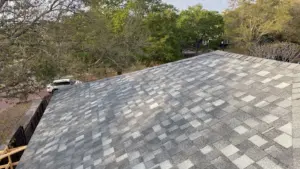 New underlayment being installed on a St. Petersburg roof replacement job