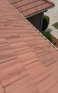 Close-up of repaired roof section during a Polk County roof repair job