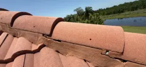 Roofing materials staged on site for a residential roof repair in Polk County