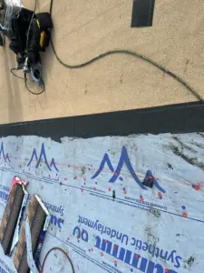 Deck inspection underway on a Polk County roof replacement project
