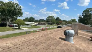 Deck inspection mid-way through a Polk County roof replacement