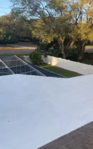 Finished roof repair section on a Pinellas County residence