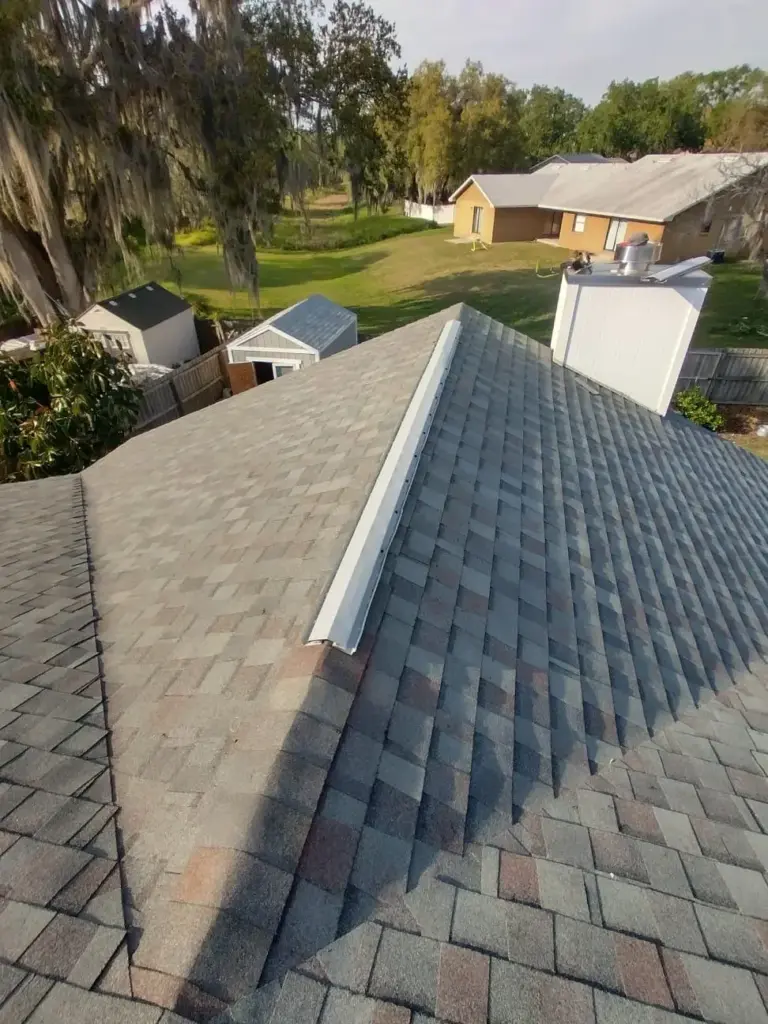Roof replacement in progress on a Polk County home