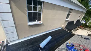 Completed ridge line and drip edge detail from a Hillsborough County roof replacement