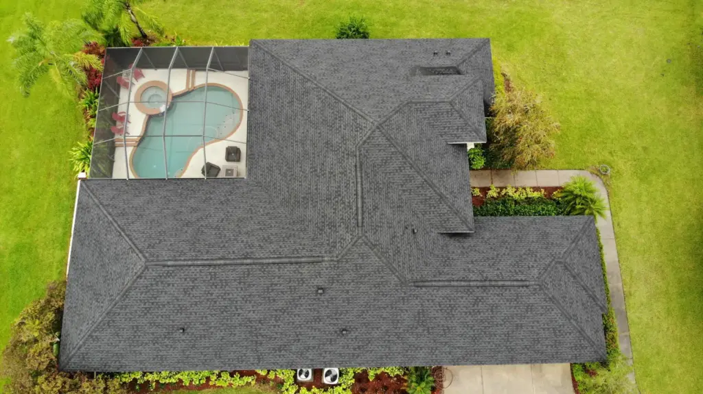Roof replacement tear-off in progress on a Pasco County home