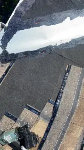 Crew installing new underlayment during roof replacement in Hillsborough County