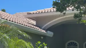 Close-up of repaired roof section in Hillsborough County