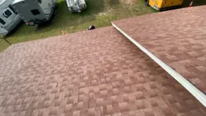 New shingles being installed during a Valrico roof replacement