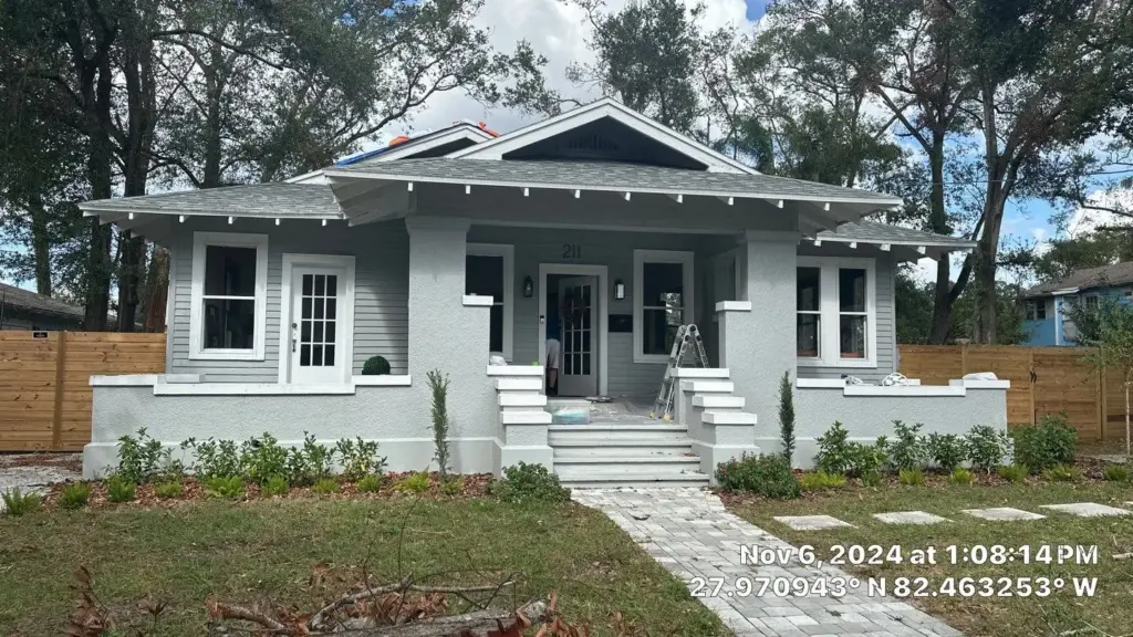 Roof replacement in Hillsborough County, FL, deck exposed after tear-off
