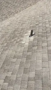 Close-up of a repaired roofing section in Hillsborough County