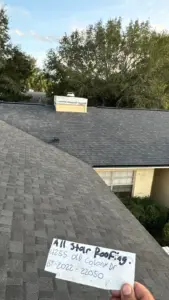 Tear-off phase of a roof replacement job in Polk County