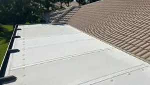 Crew performing roof repair in Hillsborough County