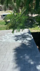 Close-up of repair work on a St. Petersburg roof