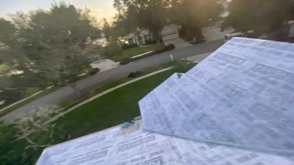 Torn-off roof deck during a roof replacement in Hillsborough County, FL
