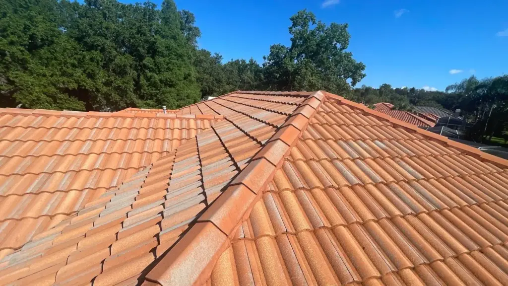 Tile roofing job in progress on a Hillsborough County home